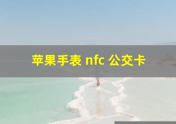 苹果手表 nfc 公交卡